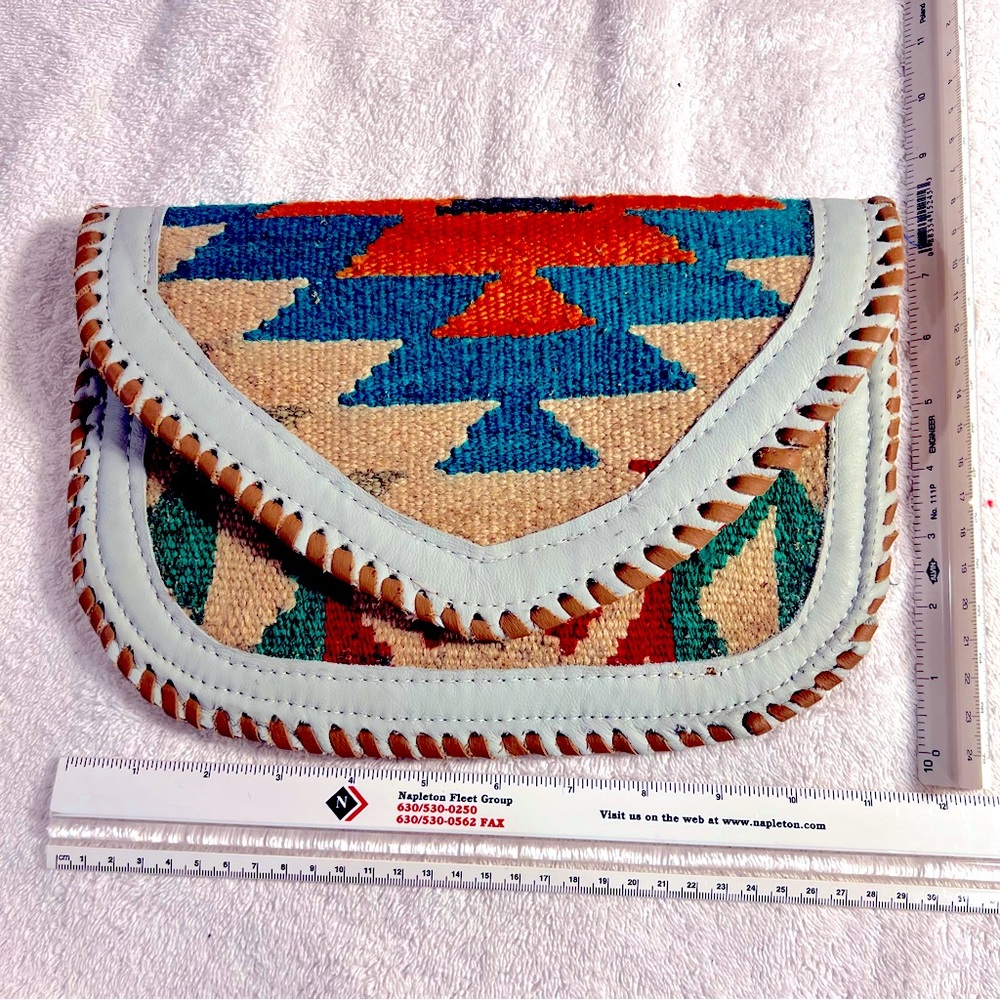 One of a kind. Hand made women’s leather kilim bag.